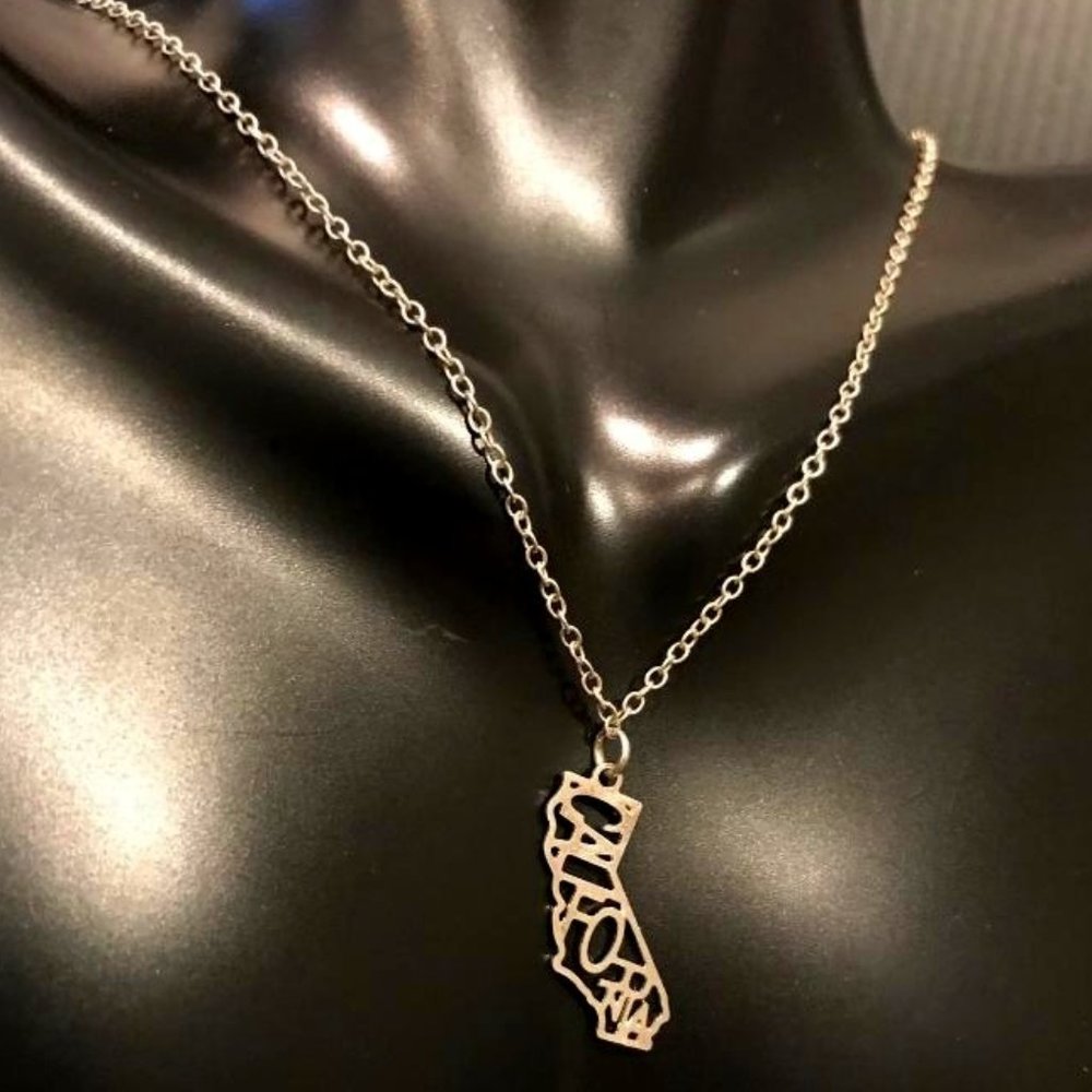 Kris Nations Silver-Tone California Pendant Necklace